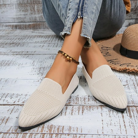 

Aueoeo Women S Flat Shoe Ballet Flats Fashion Women Ventilate Casual Round Head Comfy Casual Shoes Flat Shoes On Clearance