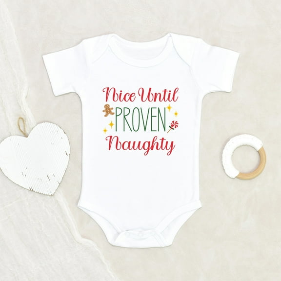 Newbabywishes - Nice Until Proven Naughty Baby Clothes for Boys and Girls - Christmas Baby Clothing