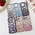 thumbnail image 4 of For iPhone 16 Pro Max Case Electroplating Rhombus Design TPU Gradient Phone Cover - Black, 4 of 4