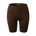 thumbnail image 1 of A2Y Women's Lightweight Mid Length Fitness Workout Seamless Ribbed Biker Shorts Americano 2X3X, 1 of 3