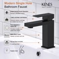 thumbnail image 3 of Grifo para lavabo de baño KENES negro mate monomando LJ-9031-2, 3 of 9