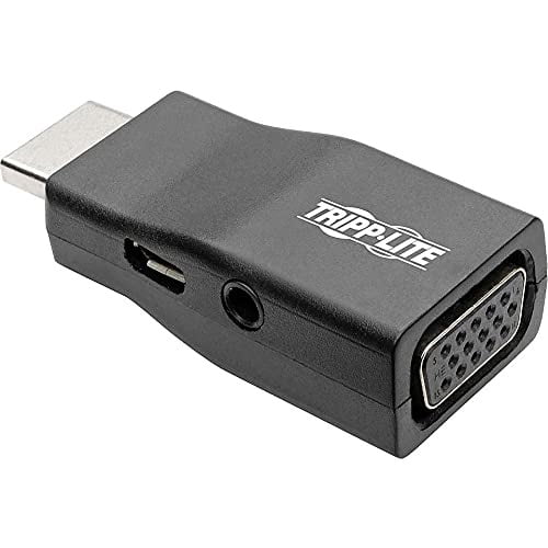 Tripp Lite Compact Hdmi To Vga Adapter With Audio (m/f), 1920 X 1200 (1080p) @ 60 Hz - Video Converter - Hdmi - Vga - Black