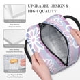 thumbnail image 6 of YFYANG Portable Waterproof Insulated Lunch Bag, Purple Striped Flowers Reusable Cooler Bag / Picnic Bag for Adults Teens, 6 of 9