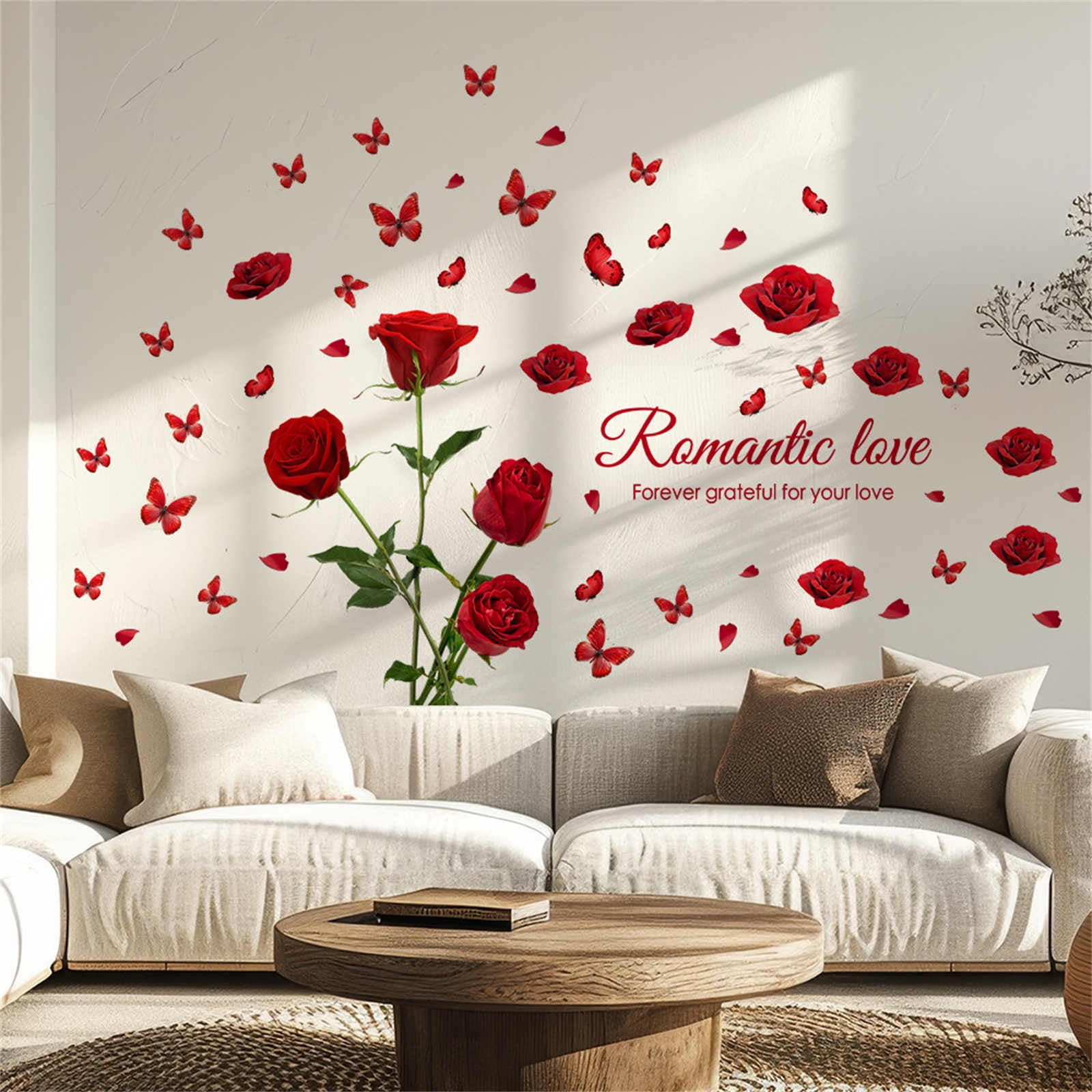 REZUOFI 8 PCS Valentine's Day Heart Stickers, Static Cling Window Decals, Reusable Holiday Decor for Home Party, Red Plastic Wall Decorations