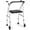 Silver, variant on ELLEGNT Lightweight Aluminum Folding Walker for Seniors with 2 Wheels, 5-Level Height Adjustment & Padded Seat, Portable Stand Up Mobility Walking Aid for Disabled Individuals & Adults, Silver