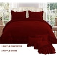 thumbnail image 2 of 1 Piece Luxury 5 Inch Two Layer Ruffle Comforter 550 GSM All Season (King/Cal King Size) Premium Super Soft - 800 TC, 100% Egyptian Cotton- Solid Burgundy Colour, 2 of 7