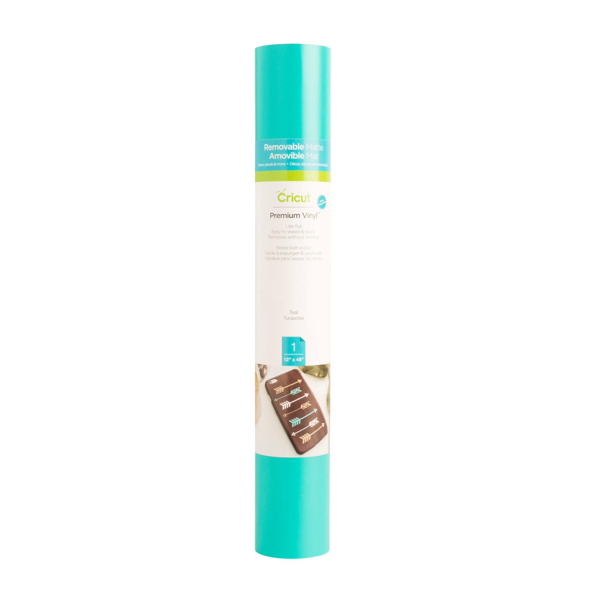 (3 pack) Cricut® Premium Vinyl™ – Removable, Teal, 12" x 48"