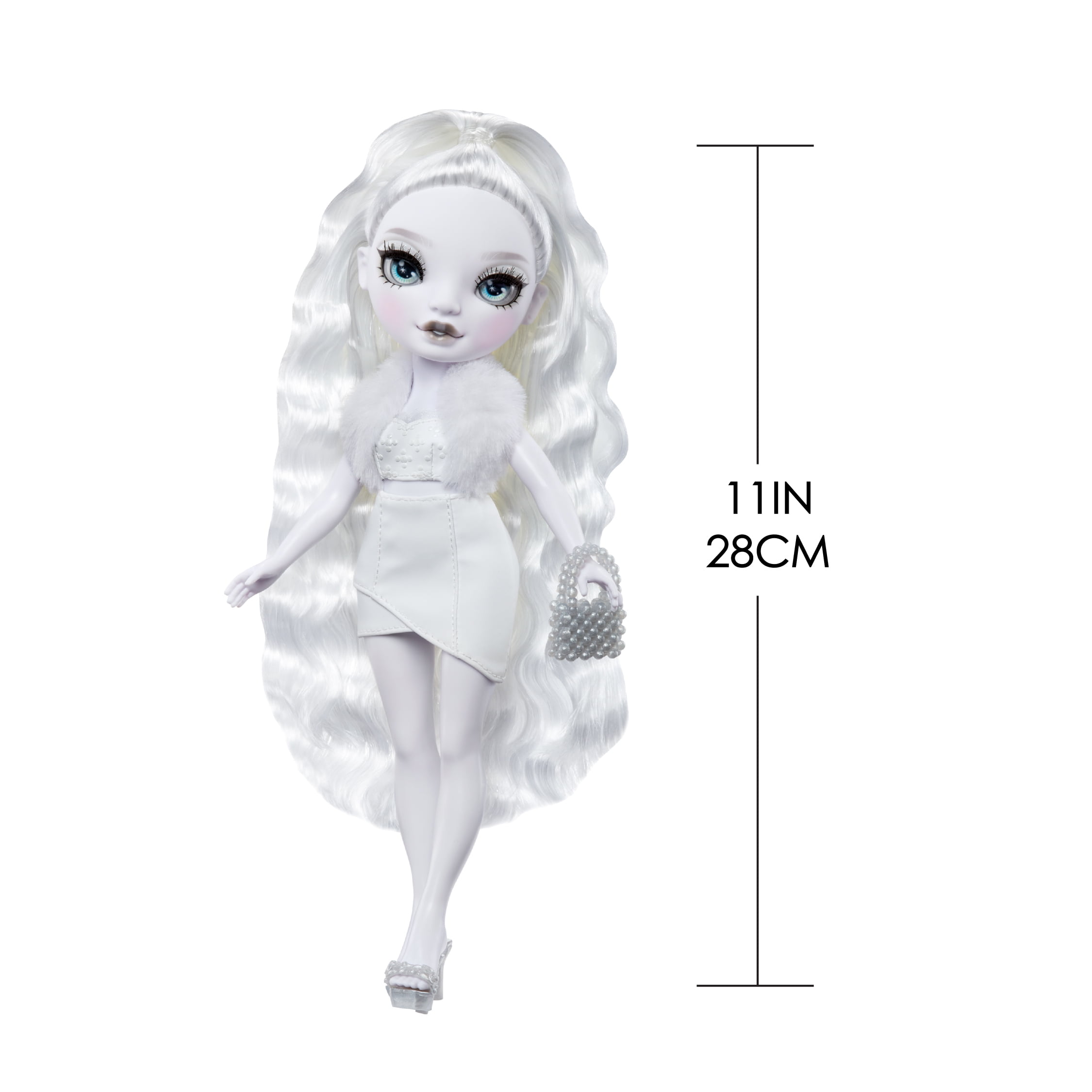 Rainbow High Shadow High Natasha Zima Grayscale 11” Fashion Doll, White Hair, Outfit, Stylish Handbag, Kids Gift 4-10 Years