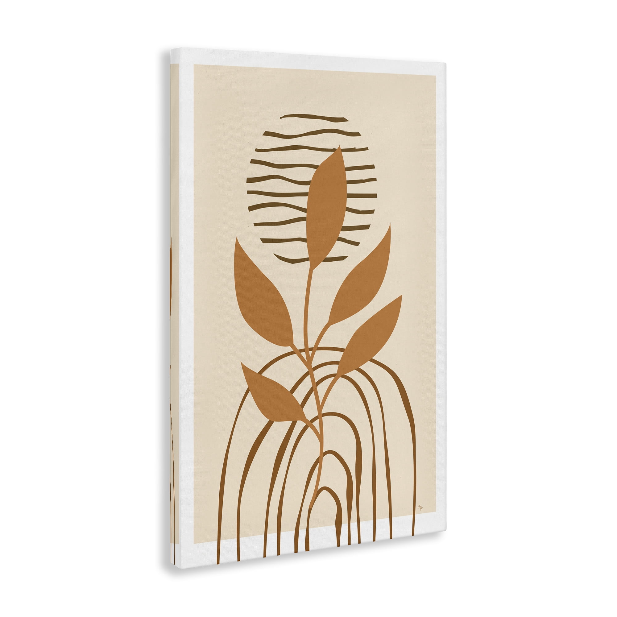 Stupell Industries Minimal Leaf Sprig Botanical & Floral Painting Gallery Wrapped Canvas Art Print Wall Art, 30 x 45