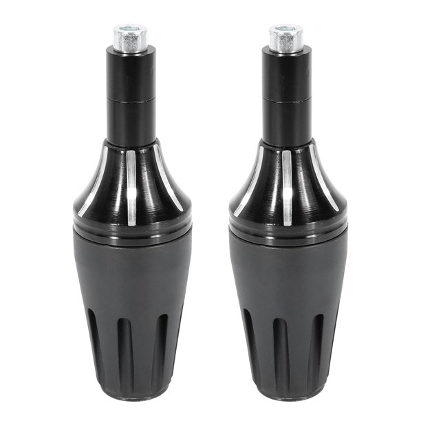 2Uds Protector de Choque Motocicleta Negro Unique Bargains