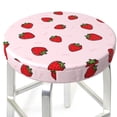 thumbnail image 3 of Kdxio Strawberry Print Stool Covers Round,Stretch Round Bar Stool Covers Washable Bar Stool Cushion Slipcover for 12-15 Inch Chair, 3 of 7