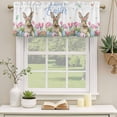 thumbnail image 2 of 2 Pack Valances for Window, Easter Short Curtains for Kitchen Bedroom Living Room, Pink Tulip Flowers Spring Watercolor Bunny Floral Rod Pocket Small Window Treatment Valance Drapes 54 x 18 Inch, 2 of 8
