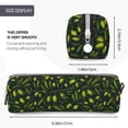 thumbnail image 3 of Fotbe Green Branch Olive Pattern Leather Pencil Case, Pencil Pouch with Durable Zipper, Compact and Stylish Organizer for Stationery, Art Supplies, Travel Essentials, 3 of 7