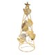 thumbnail image 3 of Candelabros de hierro dorado para árbol de Navidad, diseño de hojas de albaricoque redondas pequeñas, decoración de mesa perfecta para iluminación navideña, 3 of 8