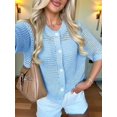 thumbnail image 4 of Women's Hollow Out Short Sleeve Knit Cardigan L, 4 of 7
