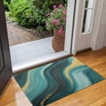 thumbnail image 2 of Teal Gold Marble Wave Pattern Door Rugs,Washable Non Slip Door Mats Indoor,Decorative Door Mats,Entry Mat Indoor for Entrance,Bedroom,Kitchen,Bathroom,17"x30", 2 of 6
