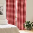thumbnail image 2 of Ambesonne Plaid Curtains, Vintage Tartan Motif, Pair of 28"x63", Vermilion White, 2 of 5