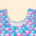 thumbnail image 5 of Girls Cute One Piece Swim Suit Ruffle Sleeve Mermaid Bathing Suits Tulle Dress Swimwear Summer Beach Swim Costume, 5 of 9