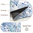thumbnail image 6 of Marine Coral Round Area Rug 8Ft Washable Large Circle Rugs for Living Room Dorm, Coastal Ocean Underwater Starfish Summer Blue Non-Slip Carpet Floor Mats Indoor Outdoor Carpet Runner Home Decor, 6 of 8
