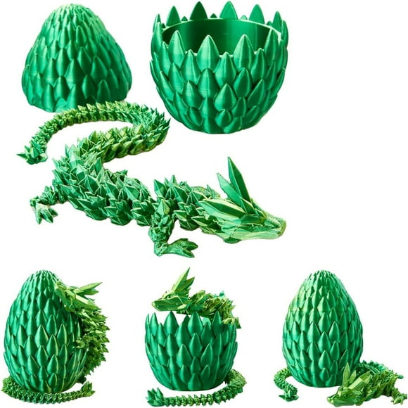NAOJIE 3d Printed Dragon,Dragon,Dragon Toys,Fidget Toys,3d Printed Toys,3d Printed Dragon Eggs with Dragon Inside,Executive Dragon Fidget Desk Toys for Gifts,Home Office Decor -Green