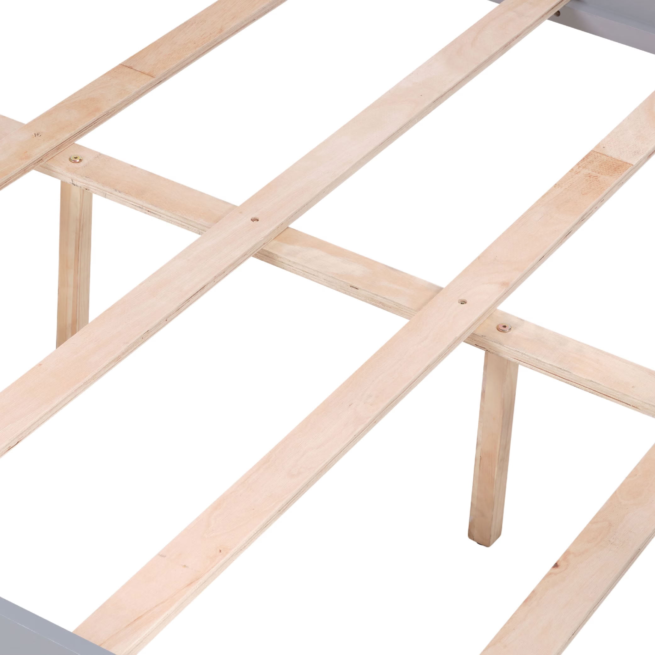 MAYEERTY Twin over Full Bunk Bed with Flexible Ladder, Solid Wood Bed Frame with High Guardrails, Space-Saving for Kids Teens and Dorm Rooms