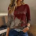 thumbnail image 4 of Halloween Shirts for Women Plus Size Funny 3/4 Sleeve Pullover Horror Halloween Printed T Shirts Spooky Crew Neck Tops Holiday Three Quarter Length Blouses, 2XL, 4 of 7