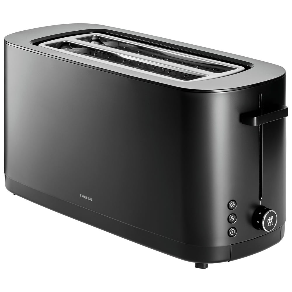 ZWILLING Enfinigy Cool Touch, Long Slot 4slice Toaster, Wide Slot, 7 Toast Settings, Black
