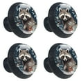 thumbnail image 2 of 4 Pcs Raccoon Knobs for Kitchen Cabinet Cupboard Dresser Bookcase Drawer Pulls Handles Round Home Decor, 2 of 8