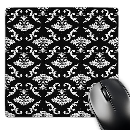 3dRose  White and Black Damask Pattern - Designs - Art  MousePad price history on PriceWatchPro