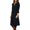 Black, variant on Sngxgn Women's Fall Long Sleeve Dress Turtleneck Slim Fit Ribbed Knit Slit Midi Dress(Grey,M)