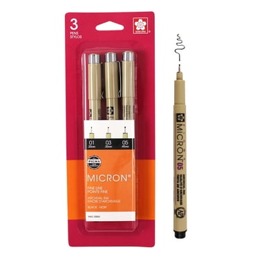 Sakura Pigma Micron Pen Set, 3-Pens, .25, .35, .45