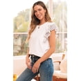 thumbnail image 3 of Lightweight Summer Top - Women's Eyelet Lace Butterfly Sleeve Blouse for Daily Wear - [ZhiHiMeRi] | (US 4-6)S, 3 of 12