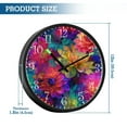 thumbnail image 3 of Voice Activated Clock with Glow Light 12 Inch Large Silent Wall Clock Battery Operated for Home Decor Colorful and Bright Floral Pattern, 3 of 8