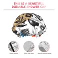 thumbnail image 5 of Kdxio French Food Print Shower Cap for Women,Elastic and Reusable,Double Waterproof Layers Bathing Hat, 5 of 9