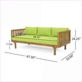 thumbnail image 2 of Outdoor 3 Seater Daybed Sofa | Classic Slat Panel | Solid Acacia Wood | Water-Resistant Cushions | Patio Use | 67.75"W | Teak | Wood+Waterproof Fabric, 2 of 14