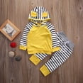 thumbnail image 2 of Franhais Baby Strip Print Hoodie Sweatshirt Top + Elastic Waist Drawstring Long Pant Outfit Sets, 2 of 5