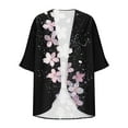 thumbnail image 4 of Feancey Women Kimono Cardigans Lightweight Open Front Casual Summer Tops Chiffon Beach Swimsuit Cover up Resort Wear Prime Today Clearance! Multicolor XXL, 4 of 6