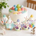 thumbnail image 4 of DefiDgd Easter Painted Bunny Cupcake Toppers and Cupcake Wrappers Set,Cake Baking Wrapping Supplies Dessert Decorations for Spring Birthday Party Decoration, 4 of 8