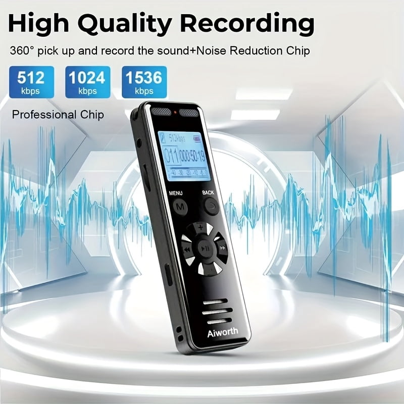 136GB Digital Voice Recorder, 9860H Recording, Voice Activated, MP3 Player, Password Lock, Variable Speed Playback, for Lectures Meetings Interviews, USB Rechargeable, Long Battery Life