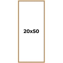20x50 Frame Beaded Gold Solid Wood Picture Frame | 0.75 Inches Moulding Width | Liscio Oro