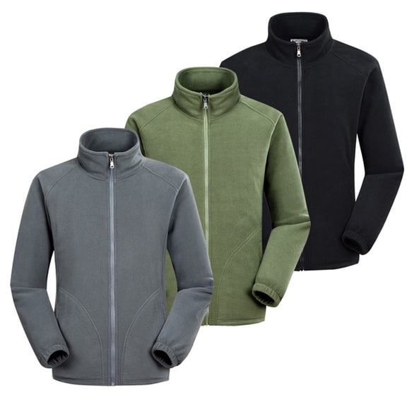 Miluxas Men's Full Zip Sweatshirt No Hood Hoodies Casual Cardigan Lightweight Cotton Hoody Gray