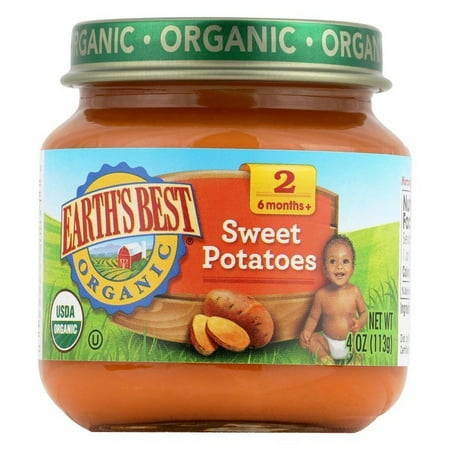 Earth's Best Organic Sweet Potatoes Baby Food - Stage 2 - Pack of 12 - 4