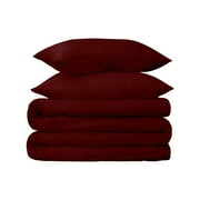 Superior 650 Thread Count Egyptian Cotton Duvet Cover Set, Burgundy, Full/ Queen
