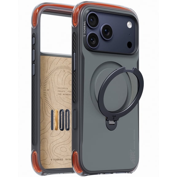TORRAS Ostand Q3 Air Max phone case 17 Pro Max 6.9", Black