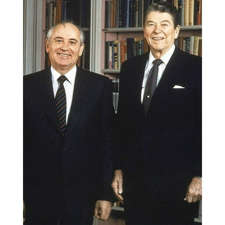 U.S. President Reagan And Soviet Leader Gorbachev - 20 Inch By 30 Inch Laminated Poster With Bright Colors And Vivid Imagery-Fits Perfectly In Many Attractive Frames