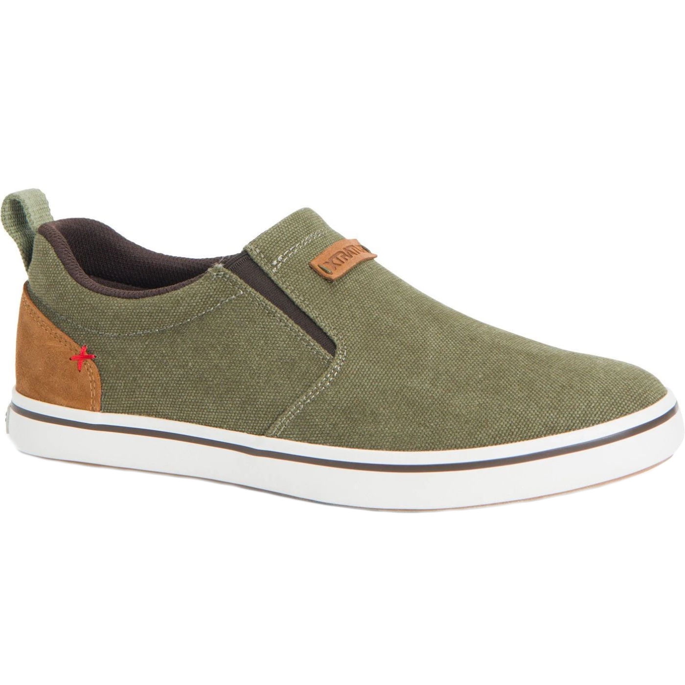 Xtratuf Men's Canvas Sharkbyte Deck Shoe, Olive, 8
