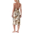 thumbnail image 3 of Quimono de mujer de satén con estampado de leopardo sexy, tirantes finos, espalda cruzada, vestido deslizante de seda M leopardo marrón, 3 of 6