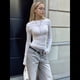 thumbnail image 5 of Camiseta de Larga con Cuello Redondo para Mujer, Camisetas Lisas Ajustadas, Tops Cortos para Salir de Otoño Y2K, Camisetas Ajustadas Lindas M, 5 of 9
