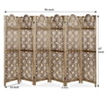 thumbnail image 3 of Fionafurn 6 Panel Carved Room Divider,Wooden Screen Folding Decorative Portable Privacy Partition,Brown, 3 of 8