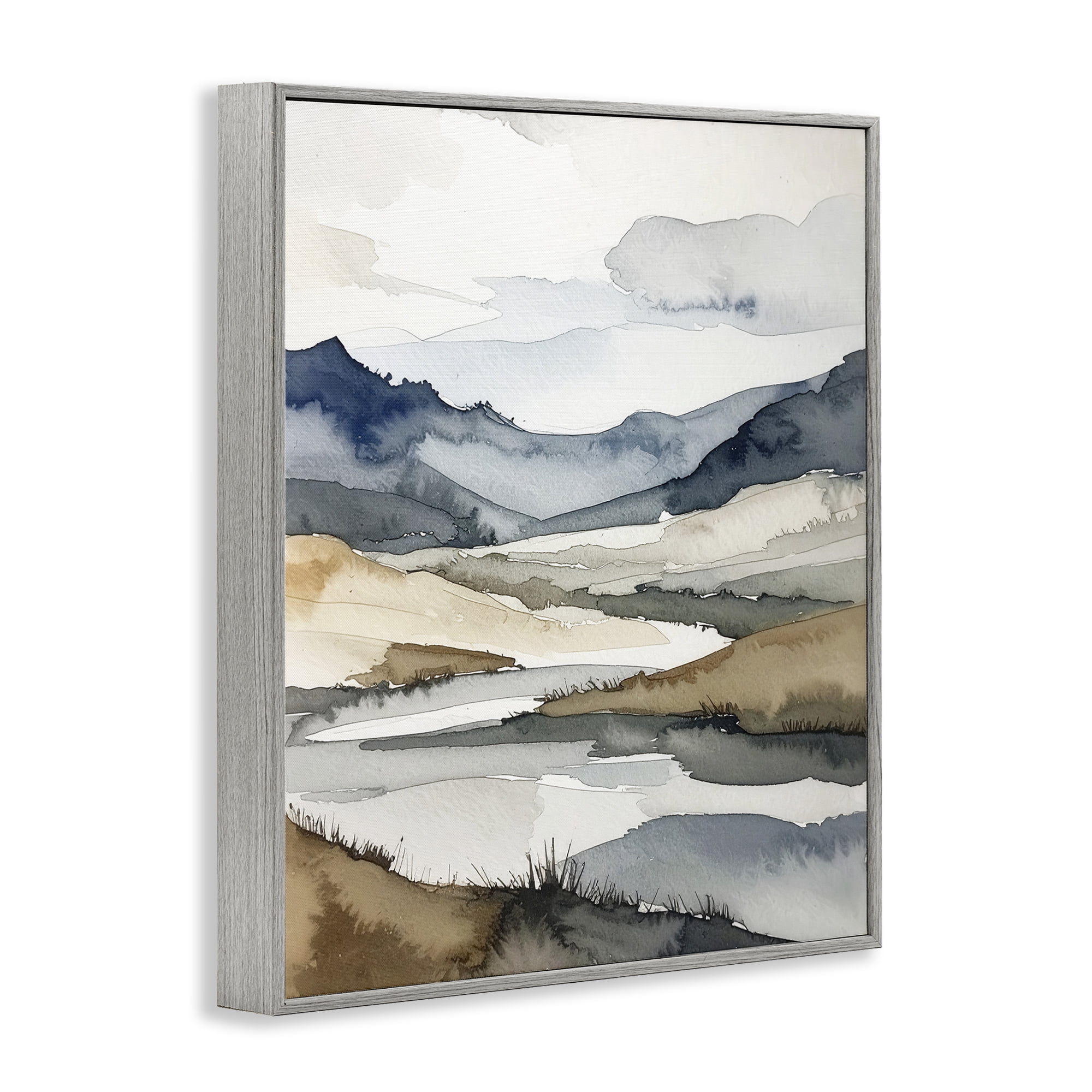 Stupell Industries Flow Of Water River Gray Framed Giclee Art, design by Alonza Saunders